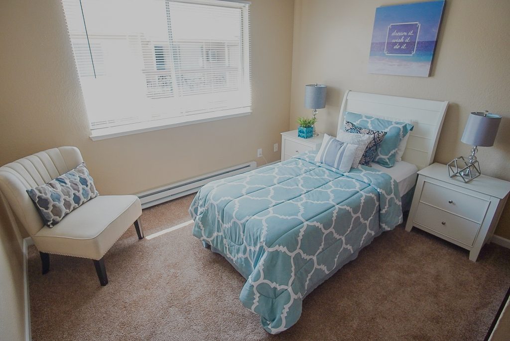 Bedroom 1 for 2 bed 2 bath, 880 square foot apartment
